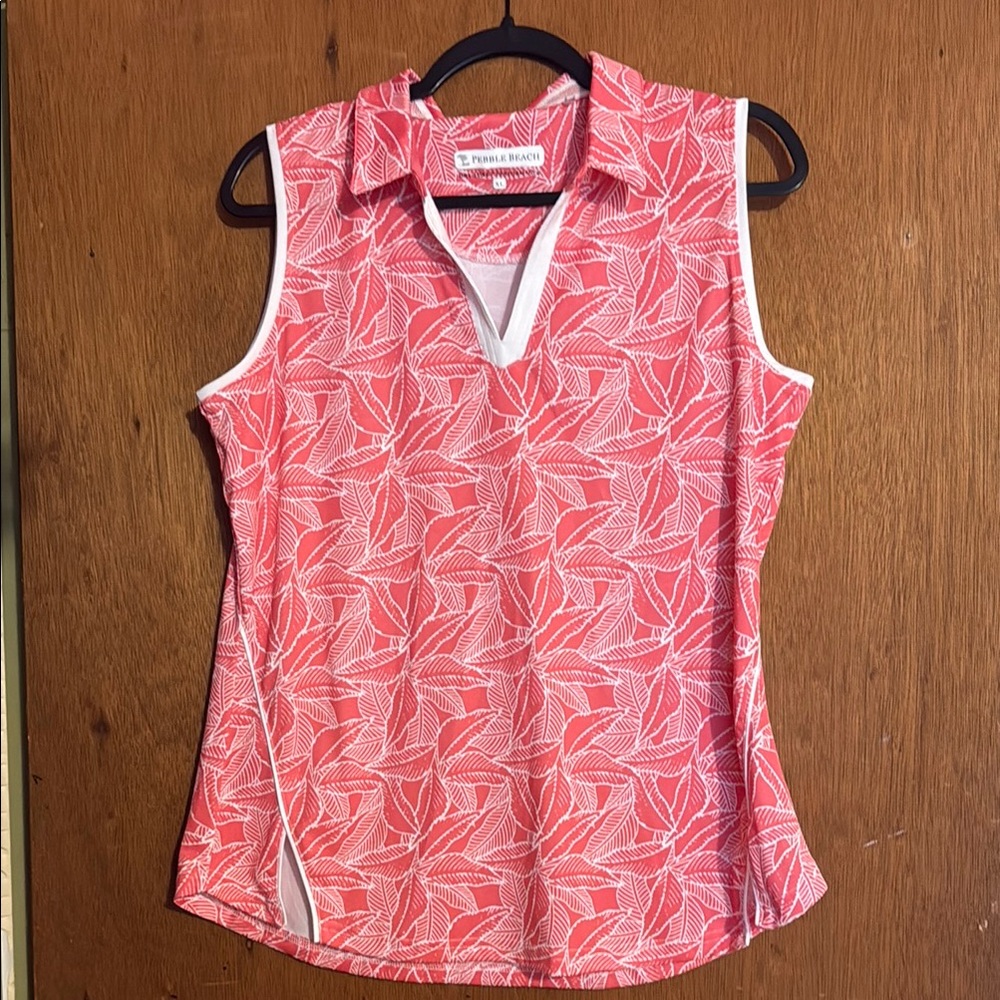 Pebble Beach sleeveless dry luxe performance polo